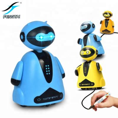 China Spain Local Fast Shipping Pen Draw Bloack Follow Line Robot Engineering Magic Toy Induction Rail Car for Kids Auto Running for sale