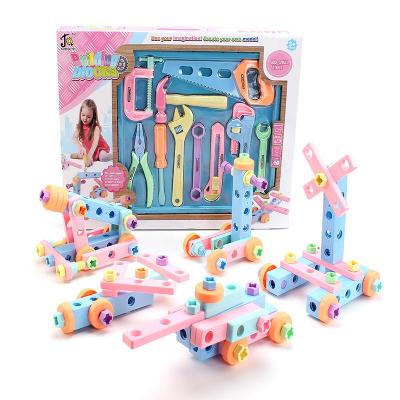 Cina Diy colorful design building blocks game plastic kids toy tools for pretend play in vendita