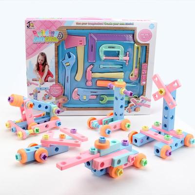 China Brain develop self assemble game pretend play plastic building block set tool for kids for sale