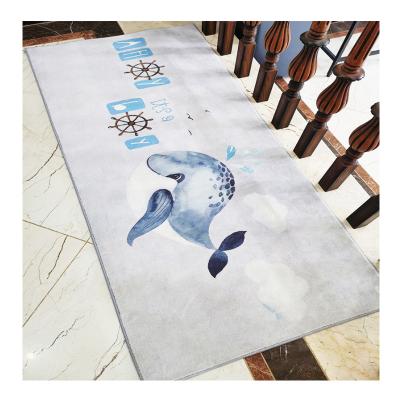 China Washable Blue Whale Kids Play Mat Soft Durable Play Blanket Floor Mat For Bedroom for sale