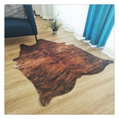 China Washable faux leather rugLarge scare print area rug for boho western decor skin free animal rug for sale