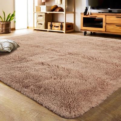 China Amazon Hot Selling Non-slip Artificial Fluffy Blanket Carpet Furry Bedside Rug Blanket for sale