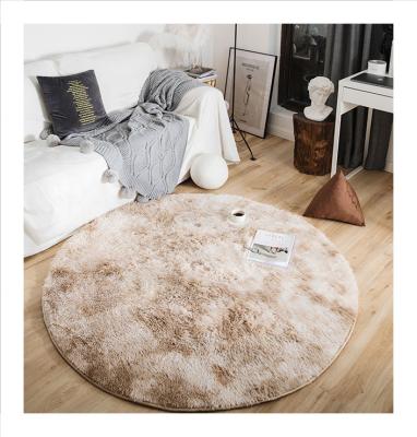 China Beige Fuzzy Plush Rug Blanket Fluffy Comfortable Children Carpet Round Non-Slip Thick Non-Slip Blanket for Dorm Room for sale