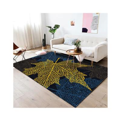 China Washable Modern Floral Faux Wool Area Rug Floor Non-Slip Colorful Rug for sale