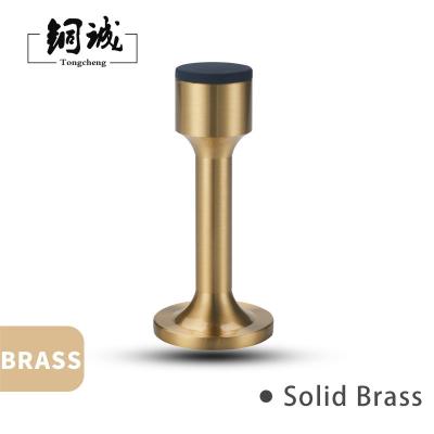 China Modern Soild Bathroom Floor Wall Stopper Non Magnetic Rubber Door Stopper Brass Door Stopper for sale