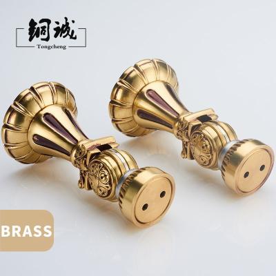 China EUROPEAN Decorative Door Floor Heavy Duty Brass Wall Mount Strong Magnetic Door Stopper for sale