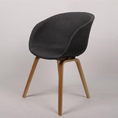 China Free Sample Other Density Fabric Bent Wood Legs Dining Chair Armrest Dining Chair for sale