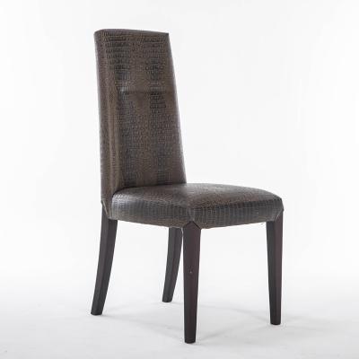 China High Back Crocodile Skin Leather High Back Dining Chair Dining Chair For Home for sale