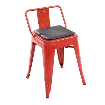 China Industrial wholesale modern loft style metal bar chair shiny orange iron dining chair for sale for sale