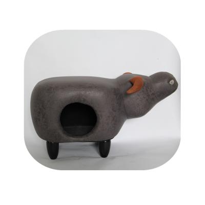 China Custom Animal Ottoman Storage Cat Pet Stool, Cute Buffalo Stool Animal Stool for Kids for sale