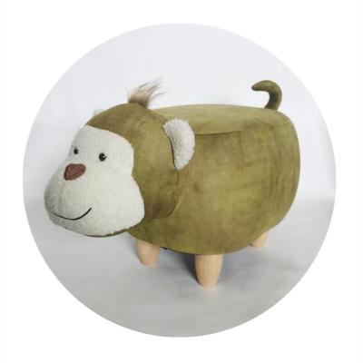 China Modern Cute Animal Children Monkey Wooden Stool Shape Style Animal Wooden Stool for sale