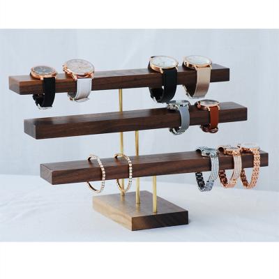 China Jewelry Disply Customized Wooden T-shape Jewelry Display Rack Watch Rack Stand Demonstration for sale