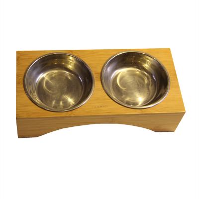 China Eco - Friendly Bamboo Pet Supplies Pet Feeder Bowl Dog Feeder for sale