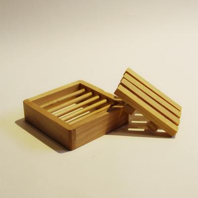 China Traditional Bathroom Bamboo Wooden Soap Dish Soap Tray / Holder For Bath Shower for sale