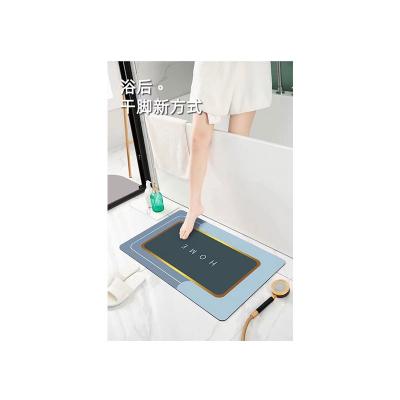 China Modern Simplicity Diatom Mud Foot Mat Absorbent Quick Drying Diatom Anti-Slip Modern Bath Mat for sale