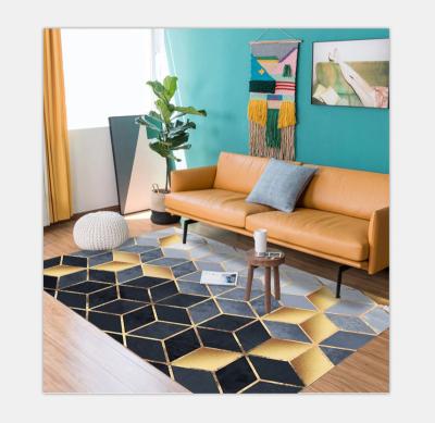 China Non-slip 3d printed carpet pattern geometric rug and blankets for living room bed room for sale