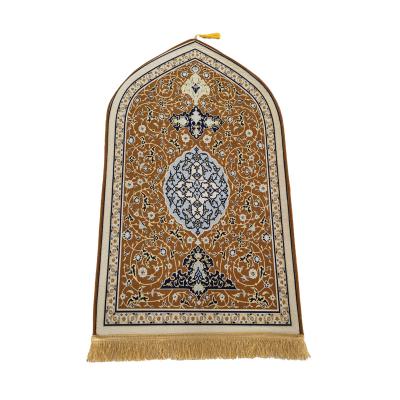 China Wholesale Multi Color Portable Foldable Muslim Prayer Rug Prayer Rug Thick Mat Washable for sale