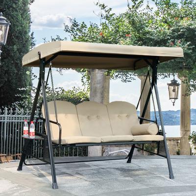 China Cozy Swing Seat Strong On Sale Steel Frame Swing Chair Beds Garden Relax Swings 3 Chairs Outdoor Furniture Bed With Canopy for sale