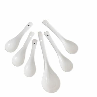 China Viable Hot Wholesale Hotel Small Honey Soup Ceramic Spoon Japanese Tableware for sale