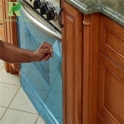 China 0.03-0.2mm Clear Blue Easy to Apply Adhesive Furniture Protective Film for sale