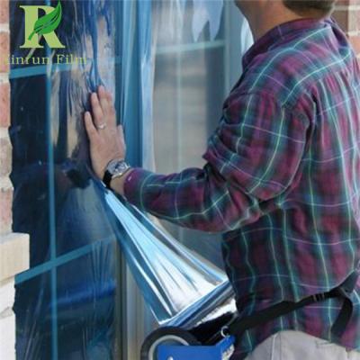 China 0.025-0.20mm Clear Adhesion Blue Temporary Residential Window Protection Film for sale