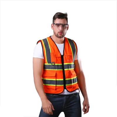 China QUICK DRY Traffic Safety Vest Worker Workwear OEM Customize Five Pocket Front Vest for sale