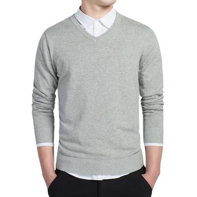 China V neck sweater QUICK DRY comfortable natural cotton knitted fabric sweater 100% all seasons upgrowing for sale