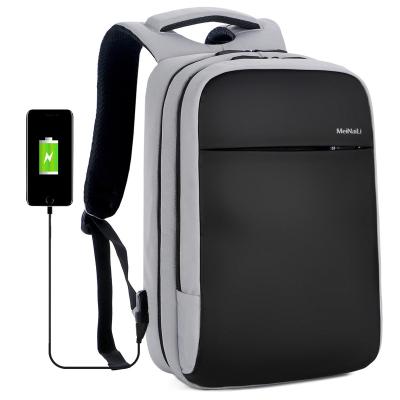 China With Double Zipper Double USB Travel Large Capacity USB Charger Business Backpack Outdoor Laptop Backpack for sale