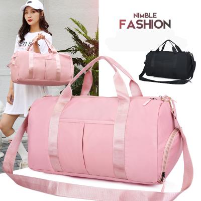 China 2020 Fashion Trend Luggage Gym Custom Logo Sports Bag Fleece Pink Travel Bags for sale