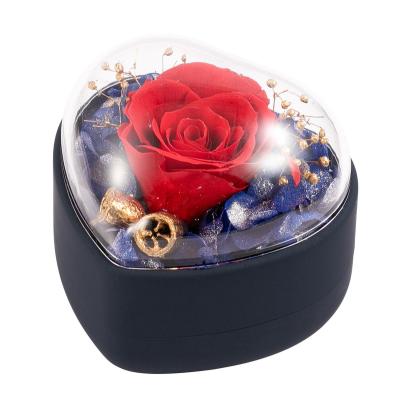 China Mini New Clamshell Plastic Heart Shaped Makers Spot Romantic Valentine's Day Gift Box Preserved Flower Jewelry Box for sale