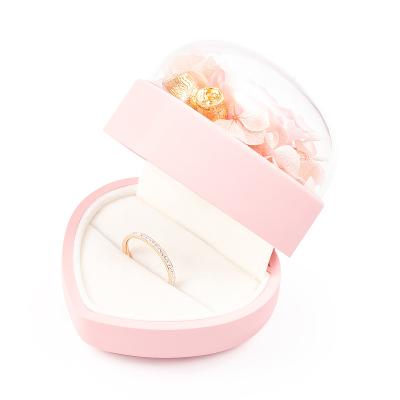 China 214 Heart Shaped Romantic Actory Plastic Actions Valentine's Day Gift Ring Box Flower Eternal Mini Jewelry Box For Mom for sale