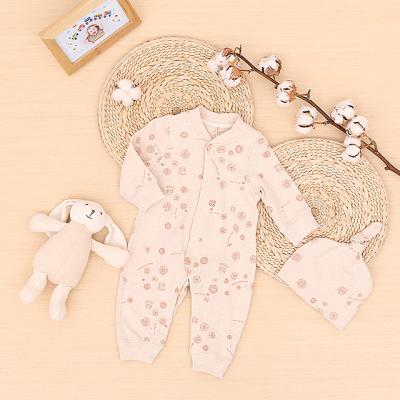 China 100% Organic Cotton Long Sleeve Baby Romper Knitted Baby Romper Baby Rompers Jumpsuit With Snaps for sale