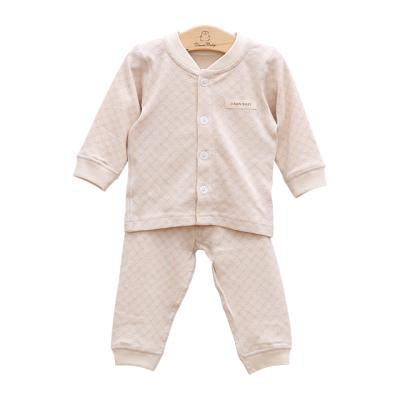 China Cotton Antibacterial Organic Jacquard Stars Baby Clothing Set Baby Boy Girl 2pcs Newborn Clothing Set With Front Opening for sale