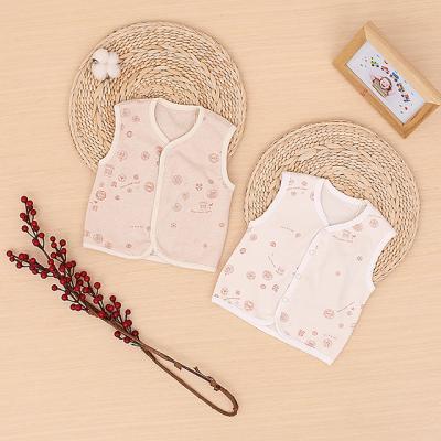 China Child Casual High Quality Organic Waistcoat Autumn Spring Cotton Vest Sleeveless Waistcoat With Button for sale