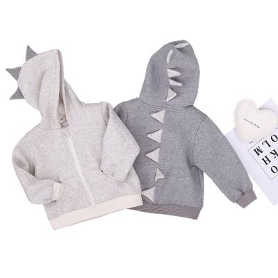 China Breathable 100% Cotton Winter Dinosaur Baby Boy Girl Hoodie Coat For Kids for sale