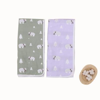 China PORTABLE Polar Bear Jacquard Six Layers Muslin Knitted Baby Blanket 100% Cotton for sale