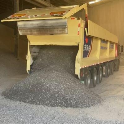 China Steel WOSHENG 3 Axles Automatic Belt Discharge Crawler Dump Semi Truck Trailer for sale