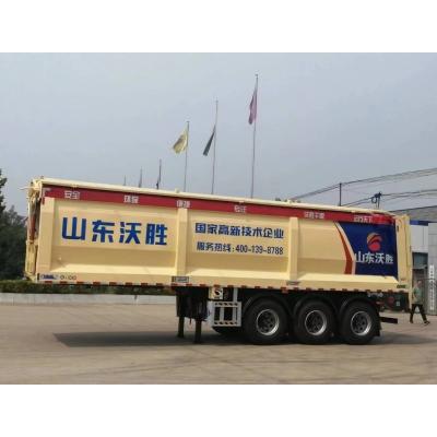 China 3 Axle 60tons Crawler Dump Trailer with Mechanical Suspension and Conveyor Belt for sale