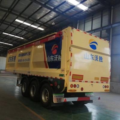 China Cargo Transport Dump Semi Trailer Lorry with Crawler Live Floor Max Payload 60000kgs for sale