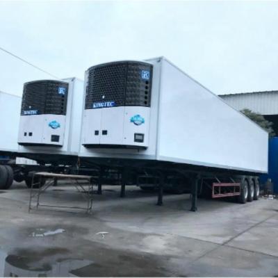 China 40ton 3 Axles 13 M Steel Trailer for Cold Freeze Seafood Vegetables Meat/Ice Cream Loading for sale