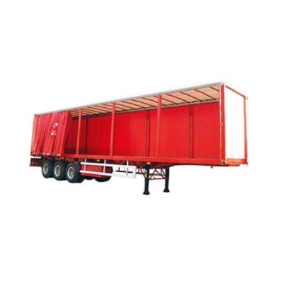 China WS 3 Axles Van Truck Trailer Cargo Transport PVC Tarpaulin Sliding Side Curtain Semi Trailer for sale