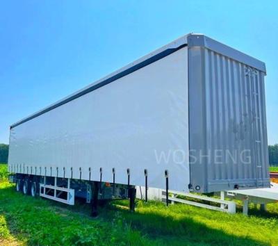 China Customizable 53 Ft Tarpaulin Side Curtain Container Semi-Trailer for Drinks and Vegetable for sale