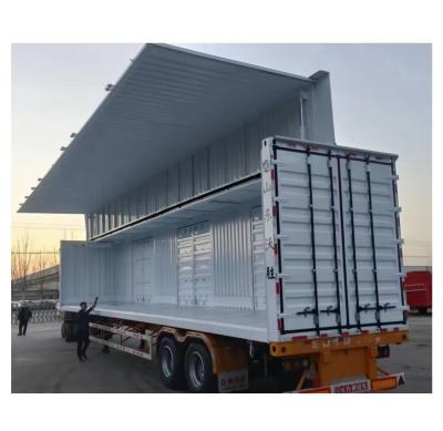 China 12R22.5 12units Tire Open Van Wall Double Wing Semi Trailer for CARGO TRANSPOTATION for sale