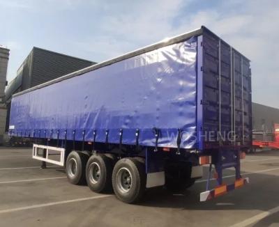 China 40 45 53 Ft Van Box Sliding PVC Tarpaulin Side Curtain Semi Trailer 40 Ton Payload for sale