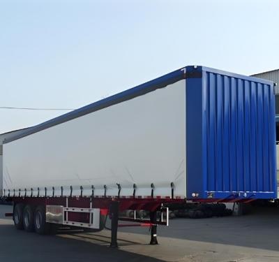 China Verzoek van de klant 40ft gordijn zijkant container half-trailer met ODM staal 3 as Te koop