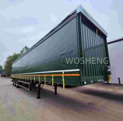 China Semi-Trailer 3 Axle Box Van Cargo Transport Side Curtain Trailer for Cargo Protection for sale