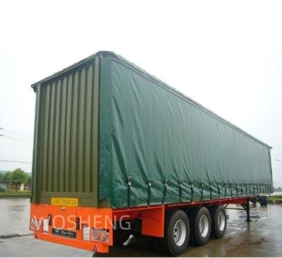 China Topverkoop Klantenverzoek Semi-trailer met 3 assen 40ft 45ft Groen zijkorting Te koop