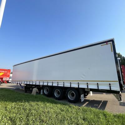 China Halve aanhangwagens Wit 40ft 45ft 3 Assen Zijkant gordijn met luchtvering en WABCO-ABS Te koop