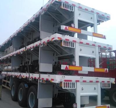 China Wosheng Top Selling 3-Axle 50 Tons Flatbed Truck Trailer Steel Flat Bed Semi Trailer for sale