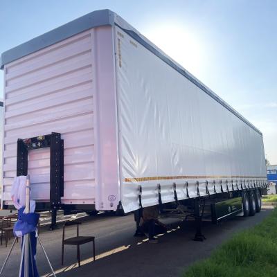 China Op maat gemaakte 3 assen PVC stof gordijn half-trailer voor zijkanten gordijn doos open vrachtwagen trailer Te koop